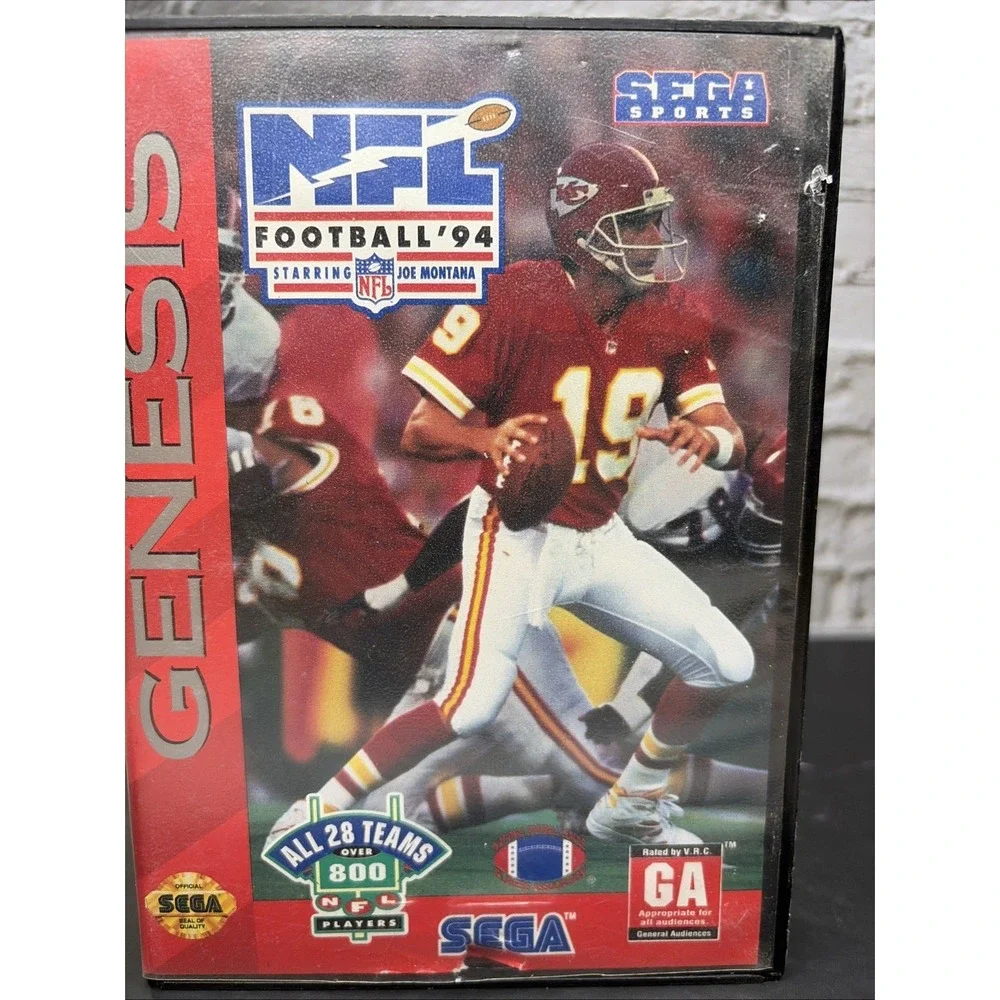 NFL Football '94 Starring Joe Montana (Sega Genesis, 1993) Box & Game Only T&W
